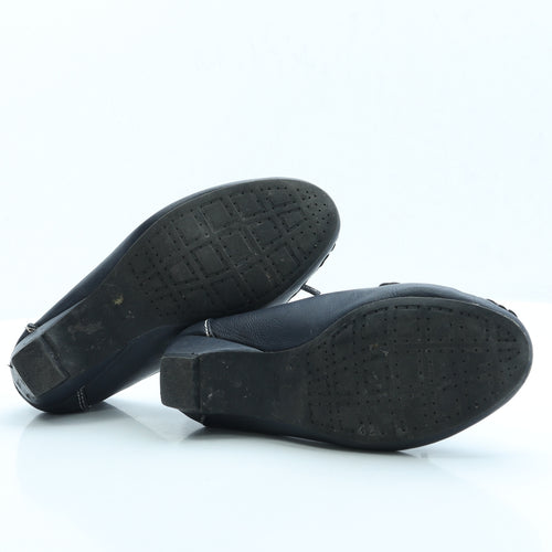 Leirong Womens Blue Faux Leather Slip On Flat UK 8 EUR 41