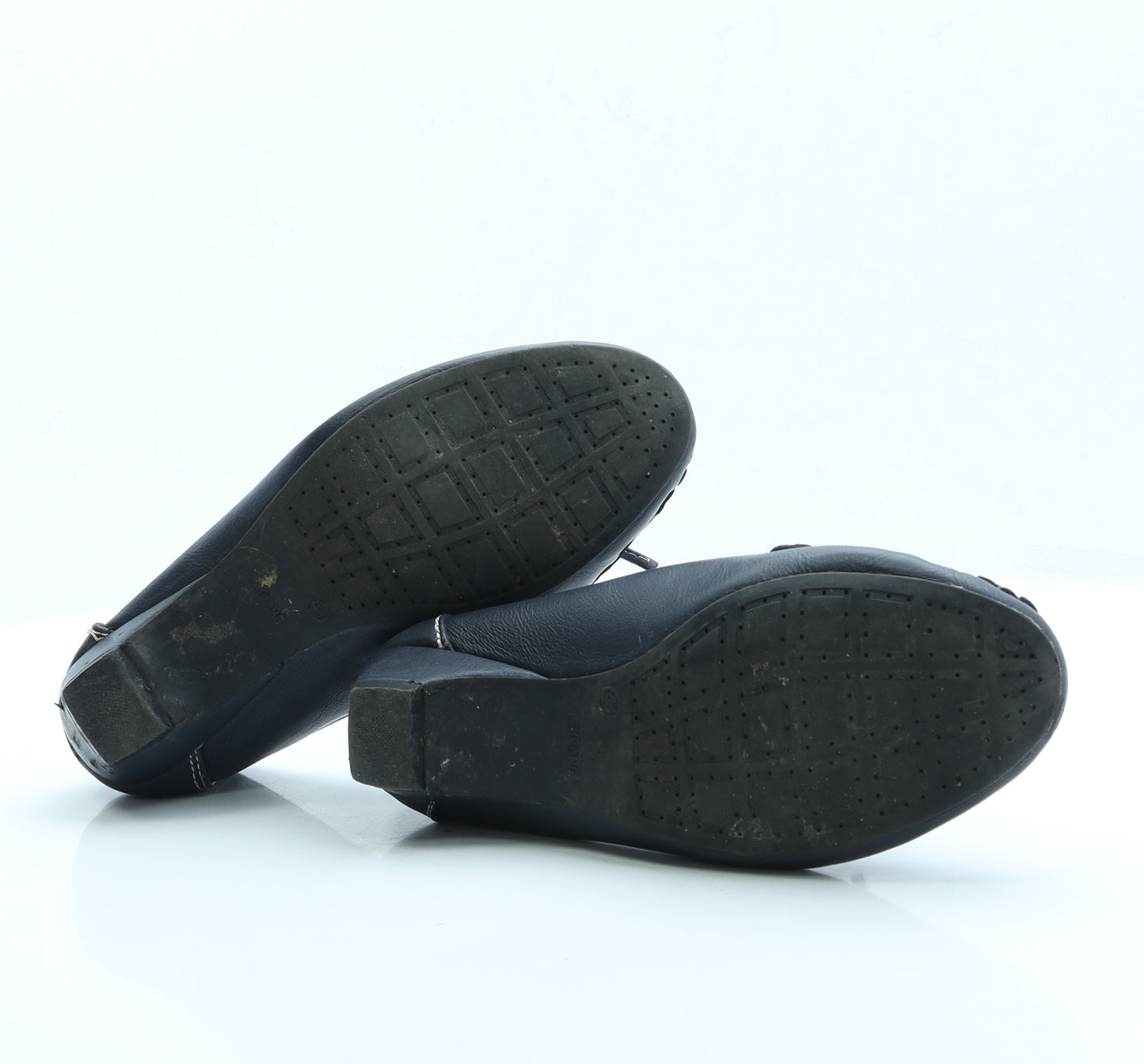 Leirong Womens Blue Faux Leather Slip On Flat UK 8 EUR 41