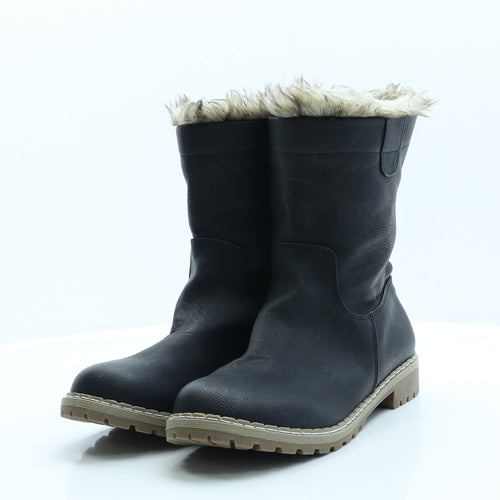 Avenue Womens Black Faux Leather Chelsea Boot UK 7