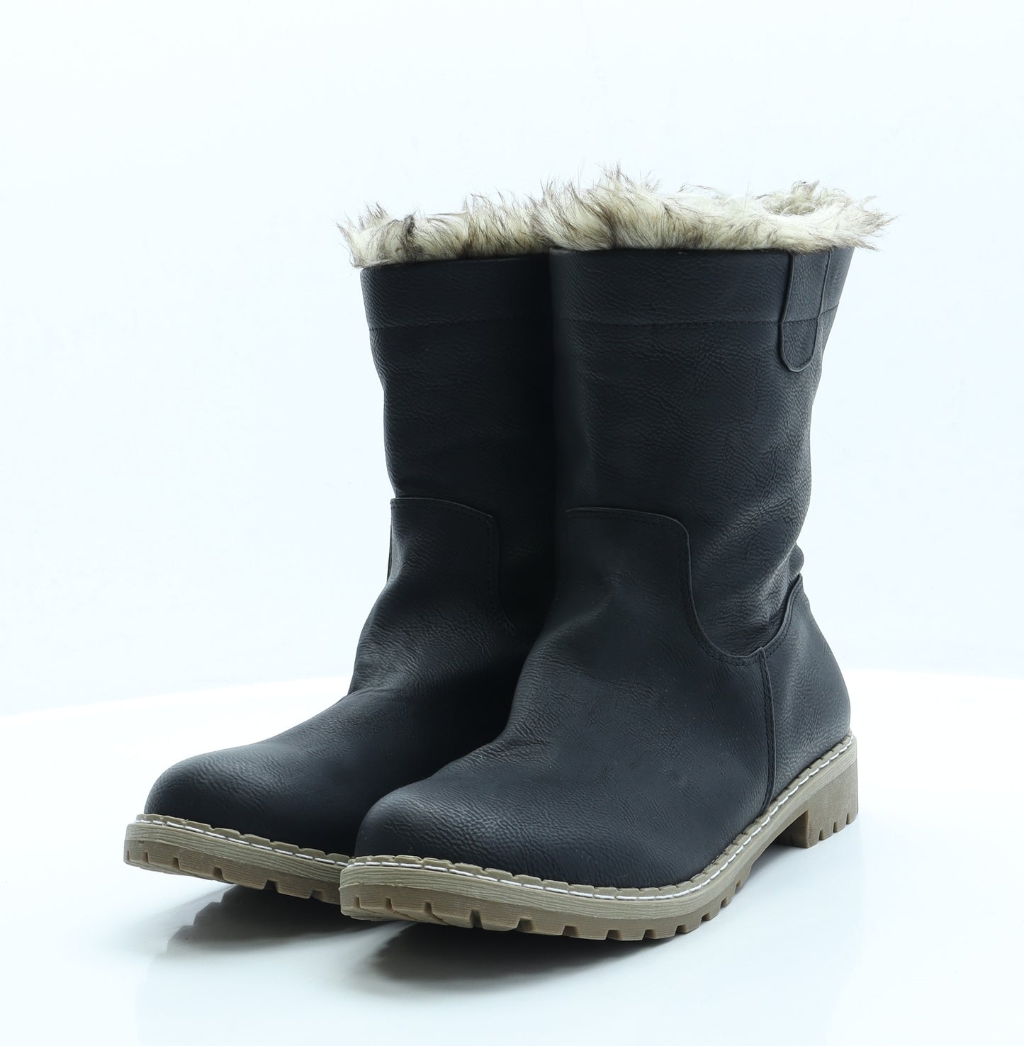 Avenue Womens Black Faux Leather Chelsea Boot UK 7