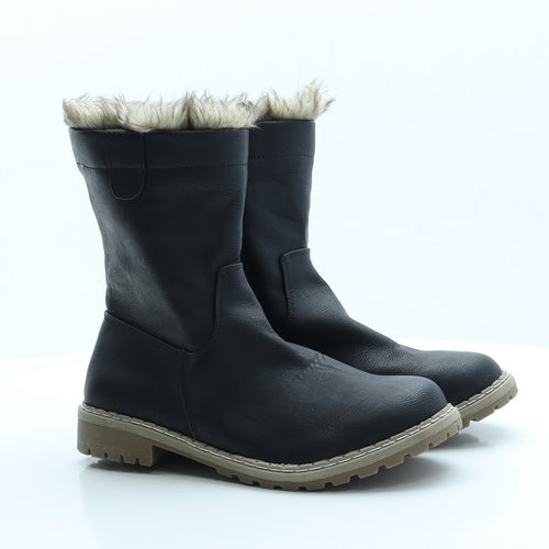 Avenue Womens Black Faux Leather Chelsea Boot UK 7