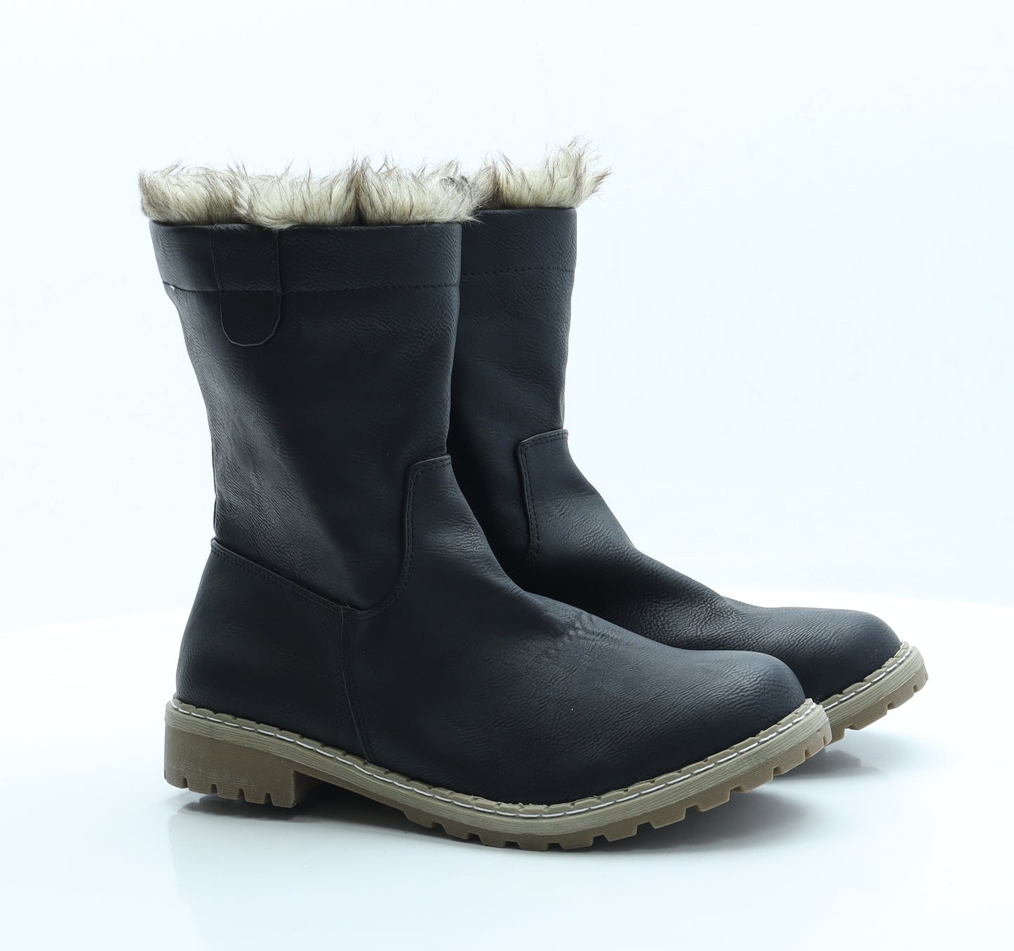 Avenue Womens Black Faux Leather Chelsea Boot UK 7