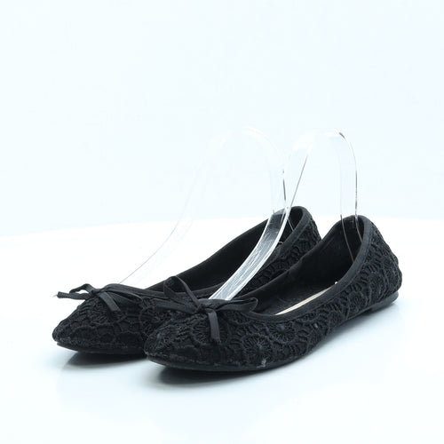 Primark Womens Black Polyester Ballet Flat UK 5 EUR 38 US 7
