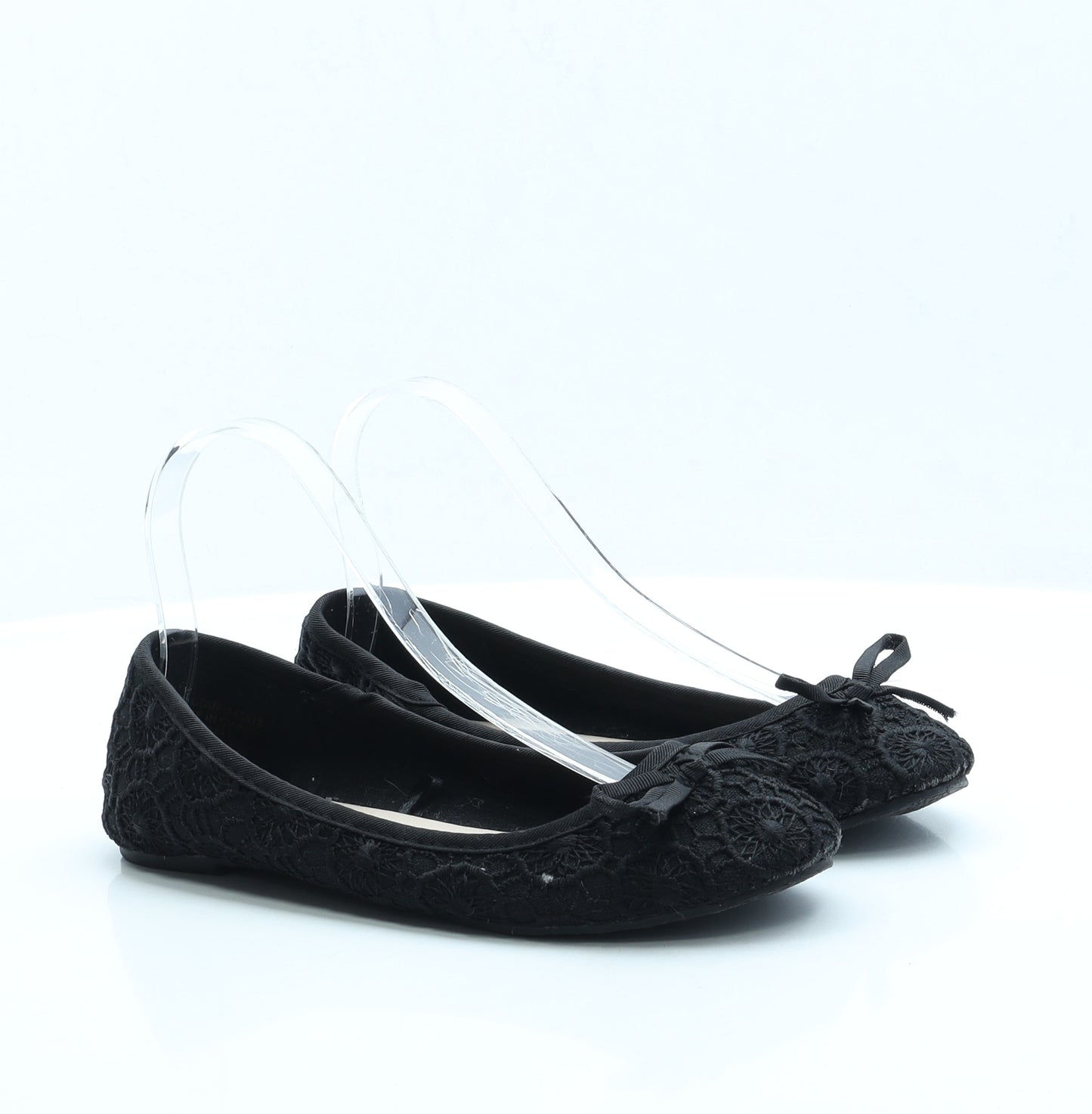 Primark Womens Black Polyester Ballet Flat UK 5 EUR 38 US 7