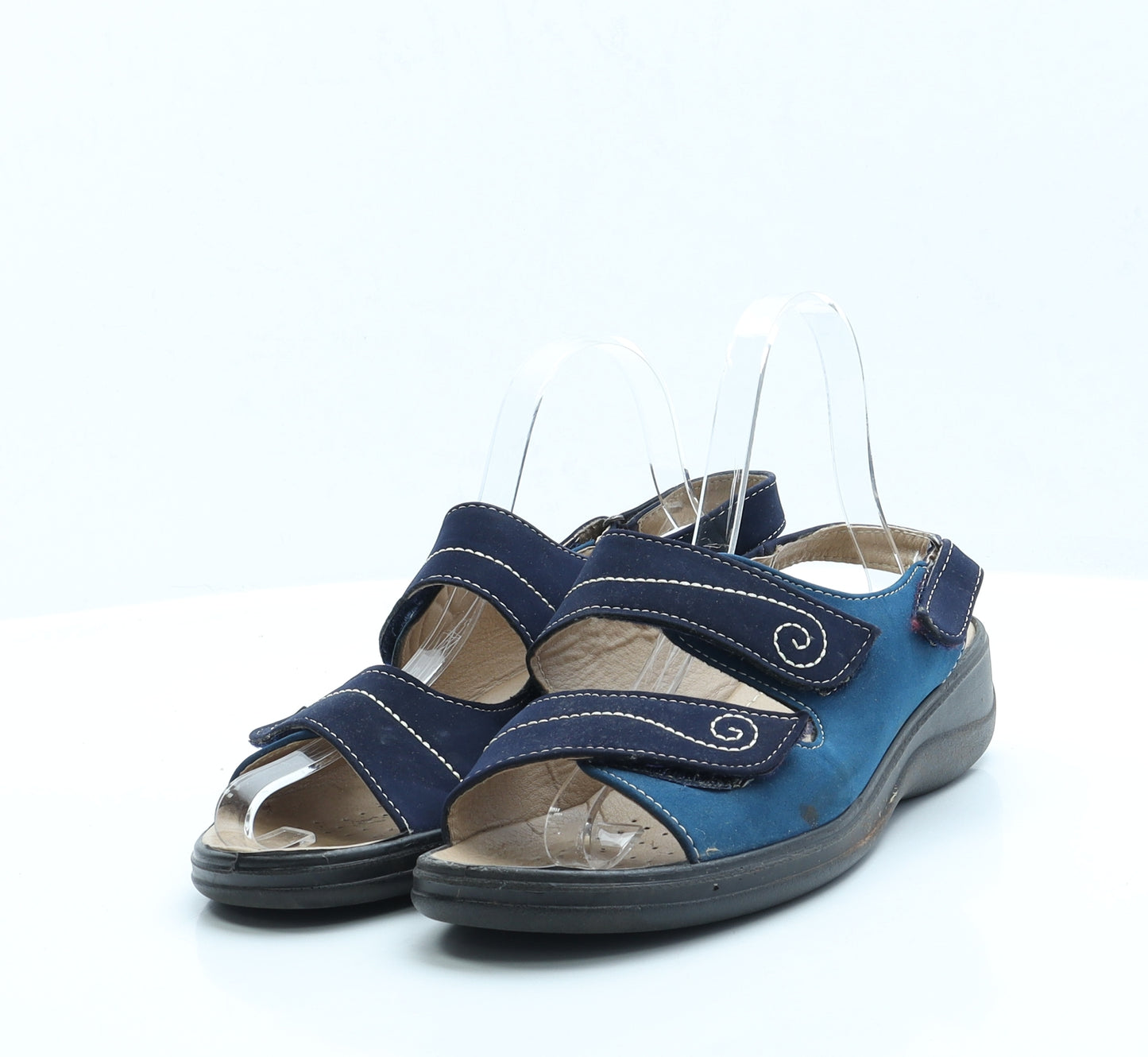 Isle Womens Blue Faux Suede Strappy Sandal UK 6