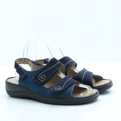 Isle Womens Blue Faux Suede Strappy Sandal UK 6