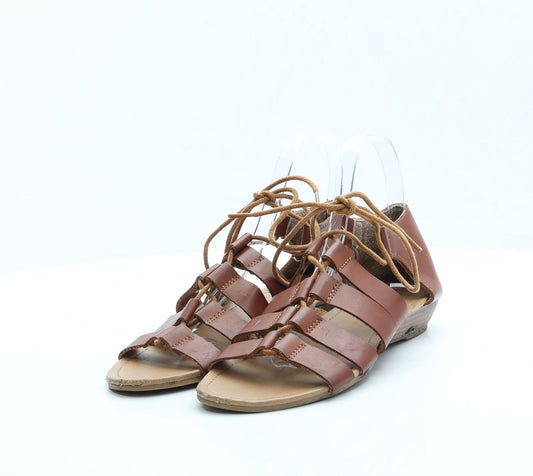 Atmosphere Womens Brown Faux Leather Gladiator Heel UK 5 EUR 38