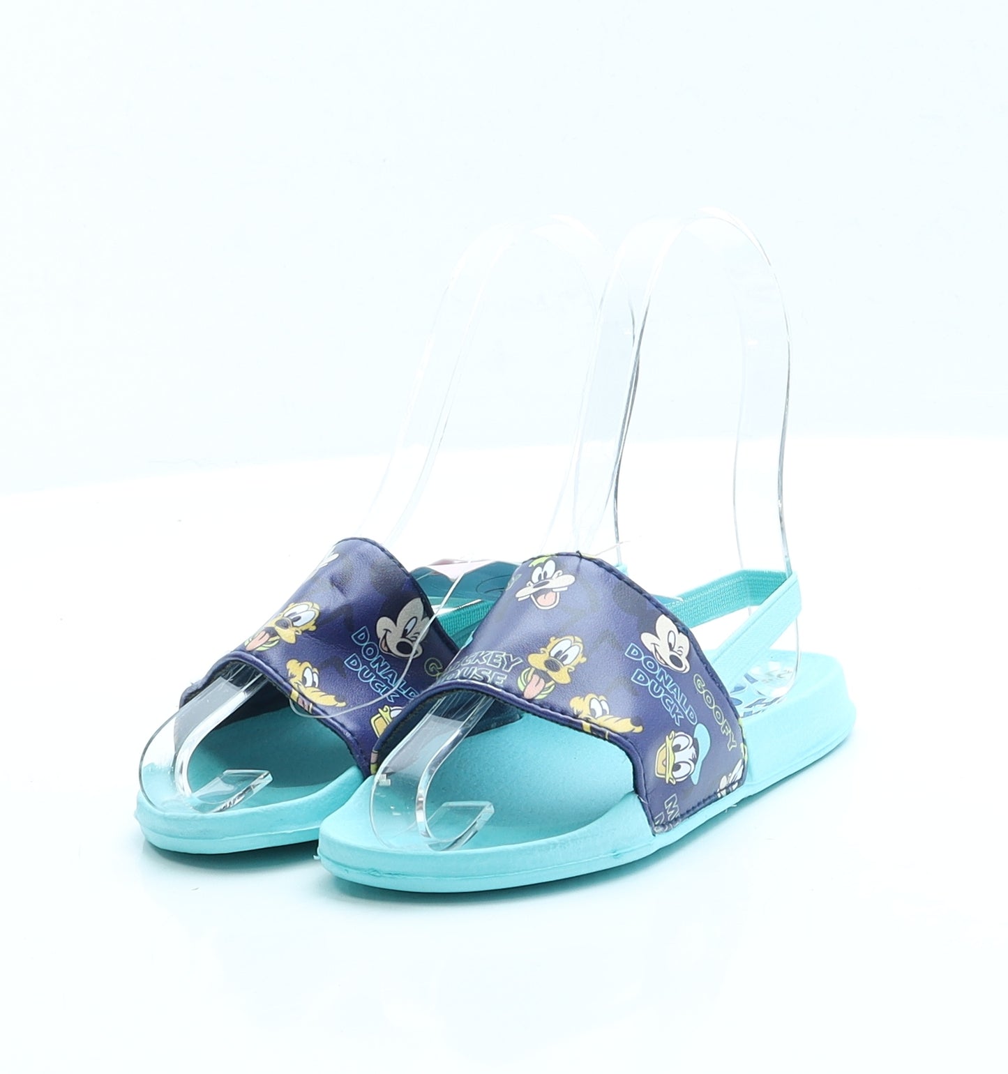 George Boys Blue Geometric Rubber Slip On Sandal UK 9 EUR 27 - Mickey Mouse