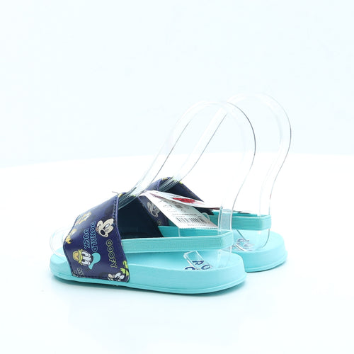 George Boys Blue Geometric Rubber Slip On Sandal UK 9 EUR 27 - Mickey Mouse