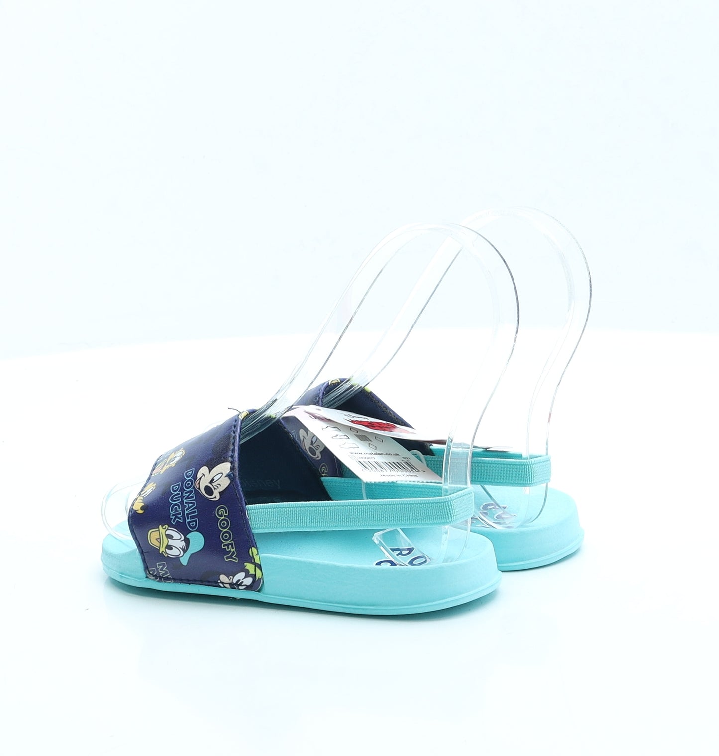 George Boys Blue Geometric Rubber Slip On Sandal UK 9 EUR 27 - Mickey Mouse