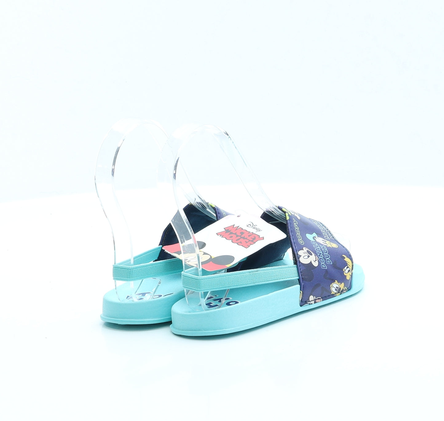 George Boys Blue Geometric Rubber Slip On Sandal UK 9 EUR 27 - Mickey Mouse