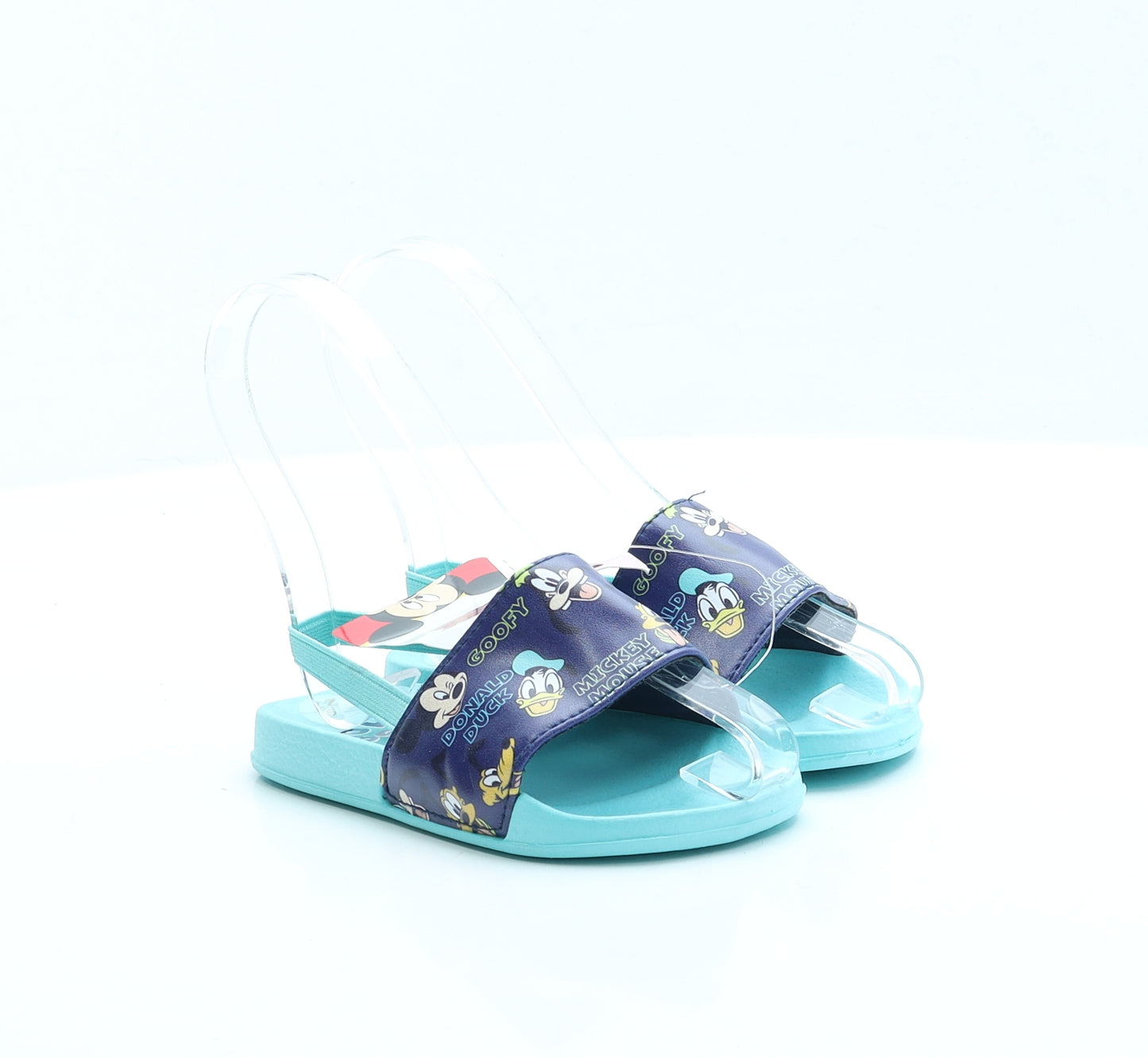 George Boys Blue Geometric Rubber Slip On Sandal UK 9 EUR 27 - Mickey Mouse