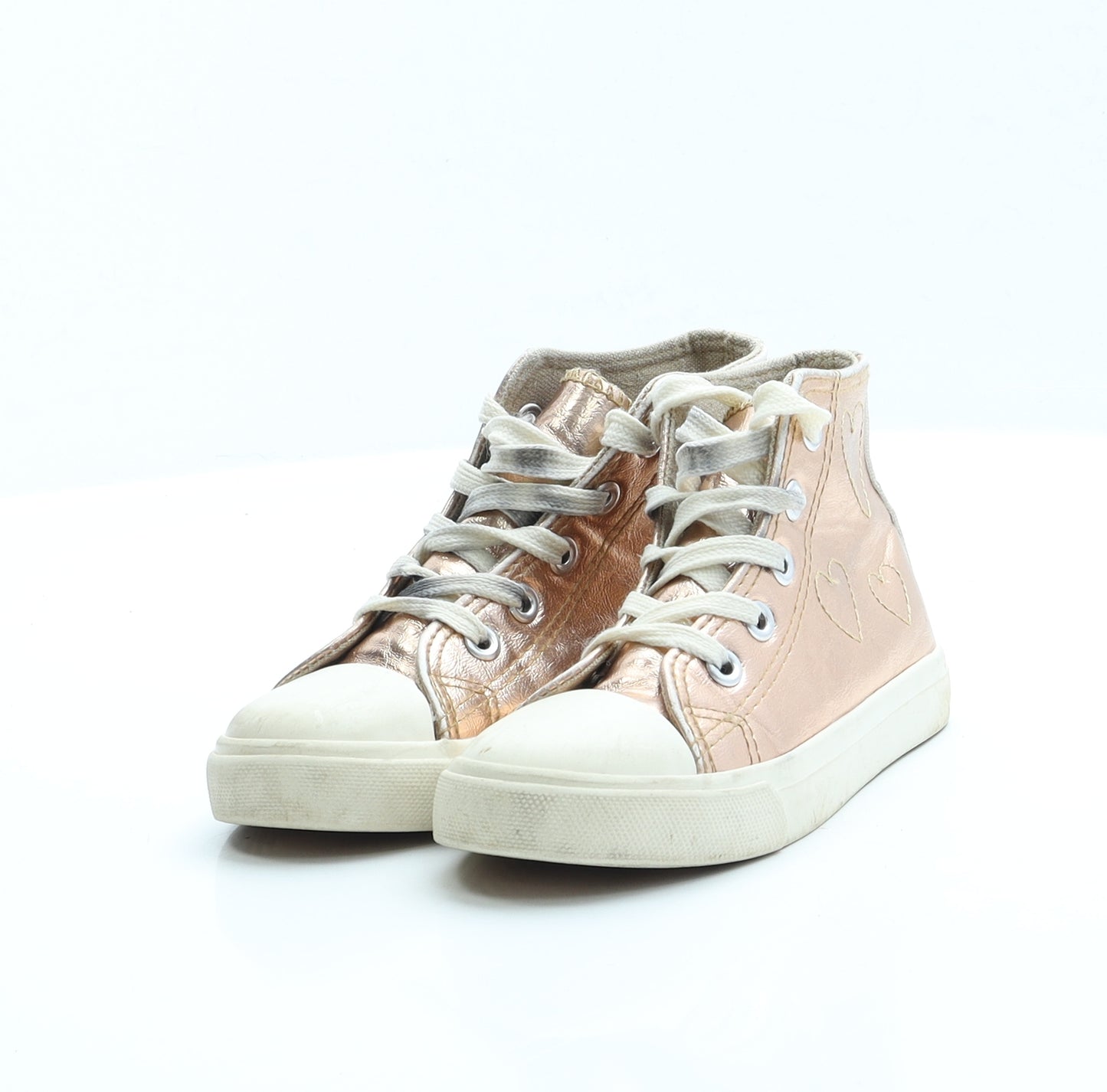 Primark Girls Gold Polyester Trainer UK 9 EUR 27 US 10