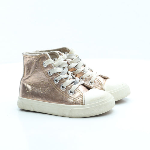 Primark Girls Gold Polyester Trainer UK 9 EUR 27 US 10