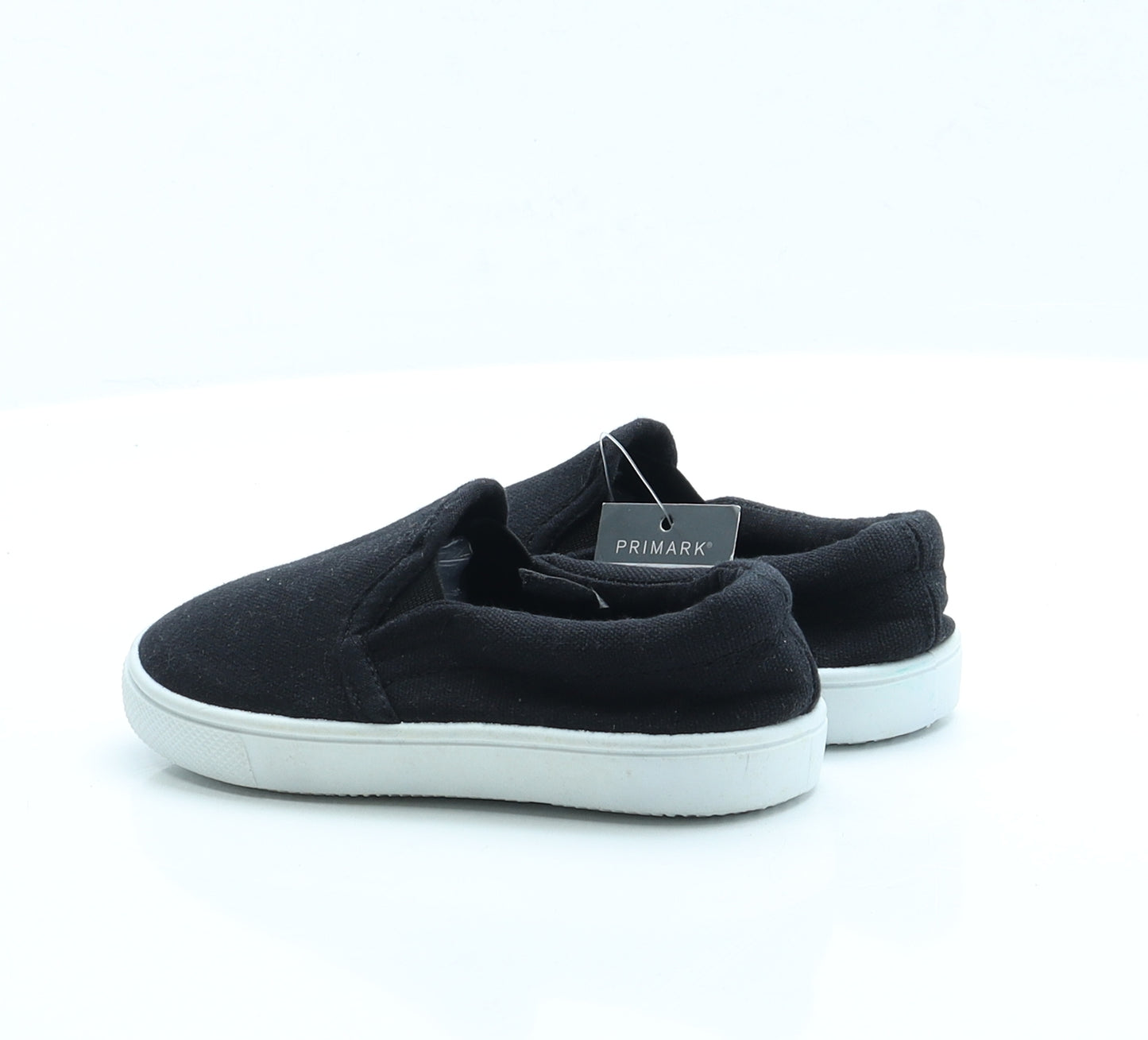 Primark Boys Black Fabric Slip On Trainer UK 8