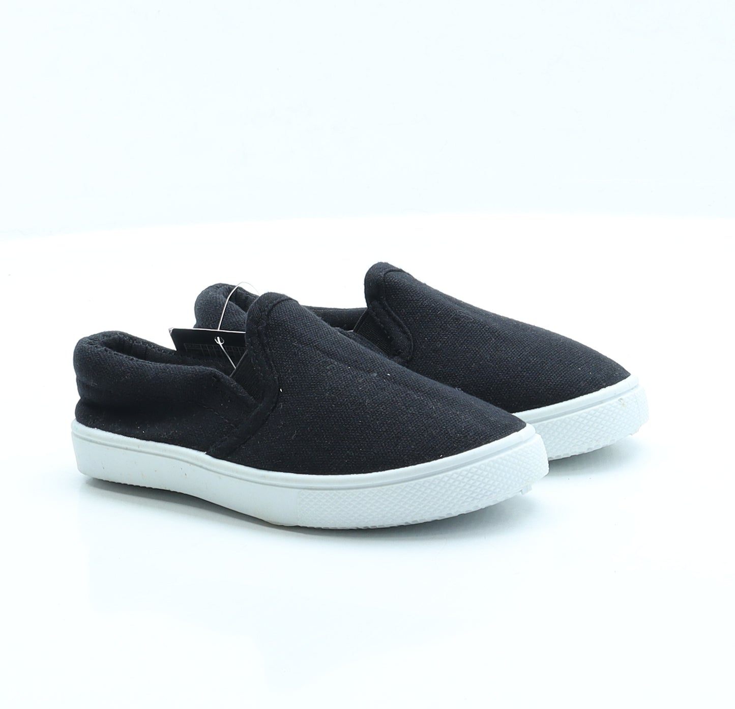 Primark Boys Black Fabric Slip On Trainer UK 8