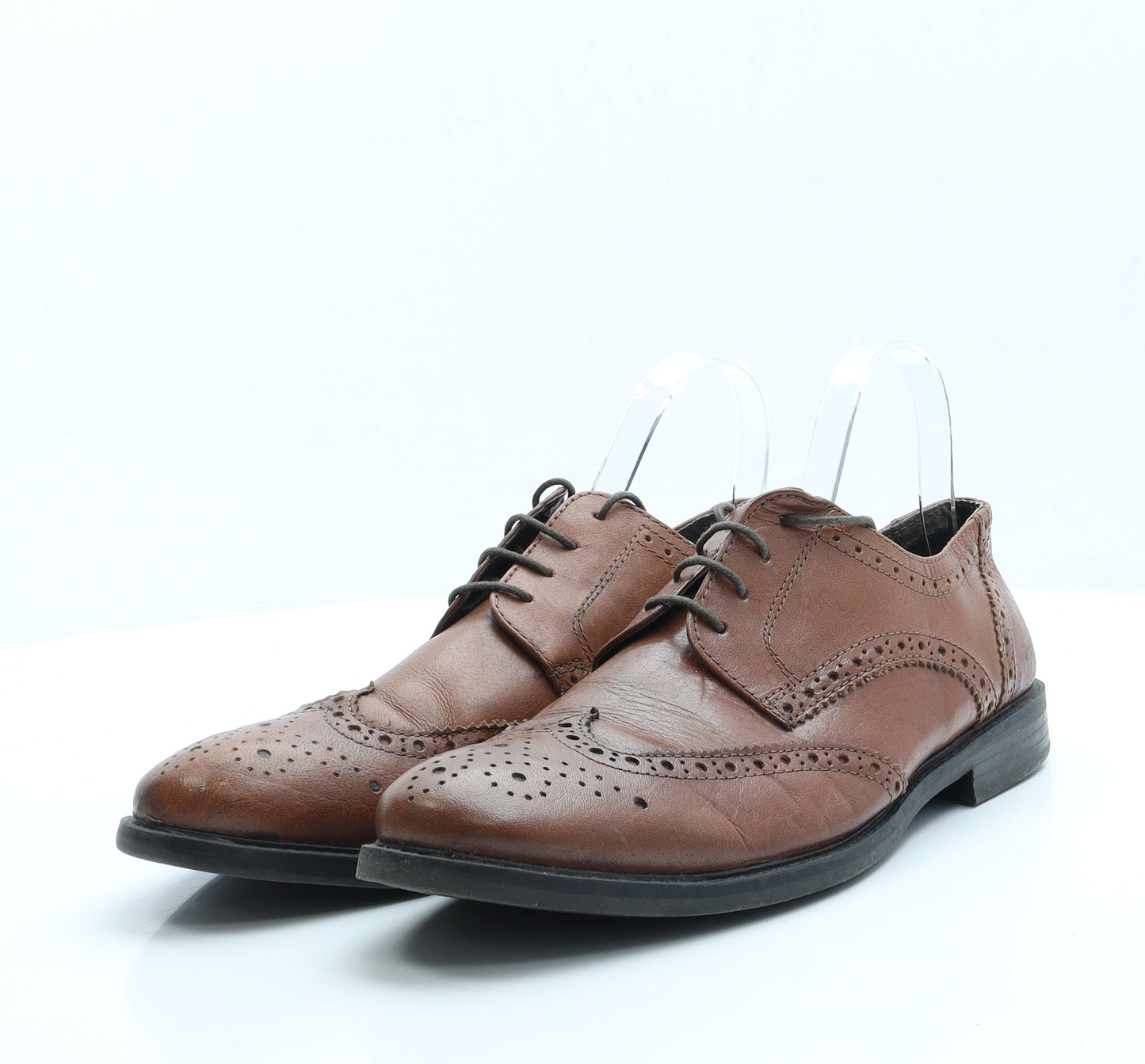 Debenhams Mens Brown Faux Leather Brogue Dress UK 9 EUR 43