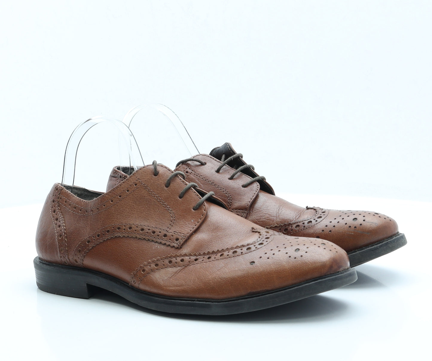 Debenhams Mens Brown Faux Leather Brogue Dress UK 9 EUR 43
