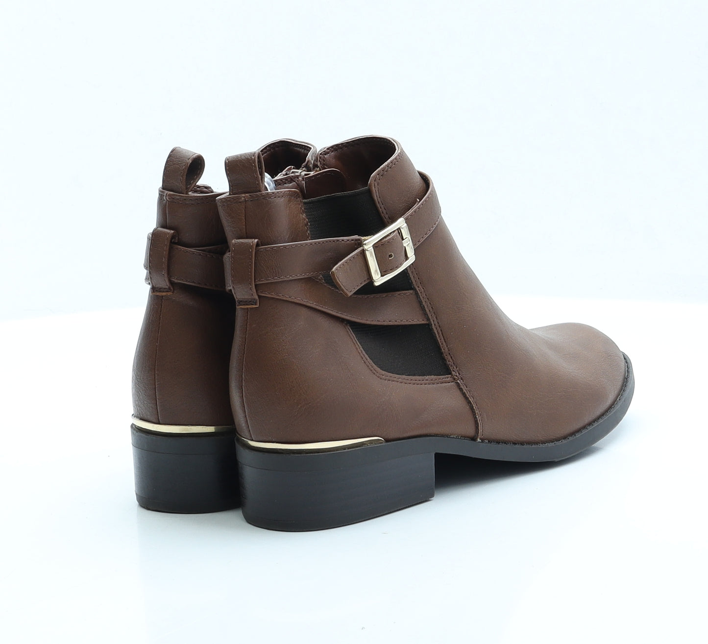 New Look Girls Brown Faux Leather Chelsea Boot UK 3 EUR 36