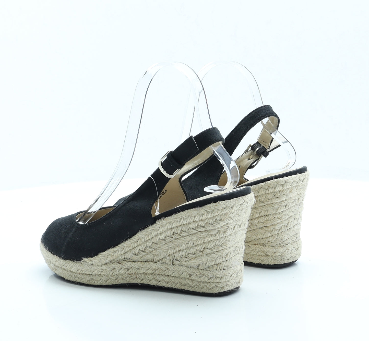 SoulCal&Co Womens Black Faux Suede Espadrille Heel UK 5 EUR 37.5