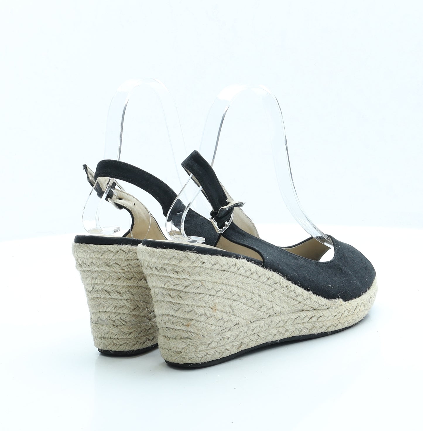 SoulCal&Co Womens Black Faux Suede Espadrille Heel UK 5 EUR 37.5