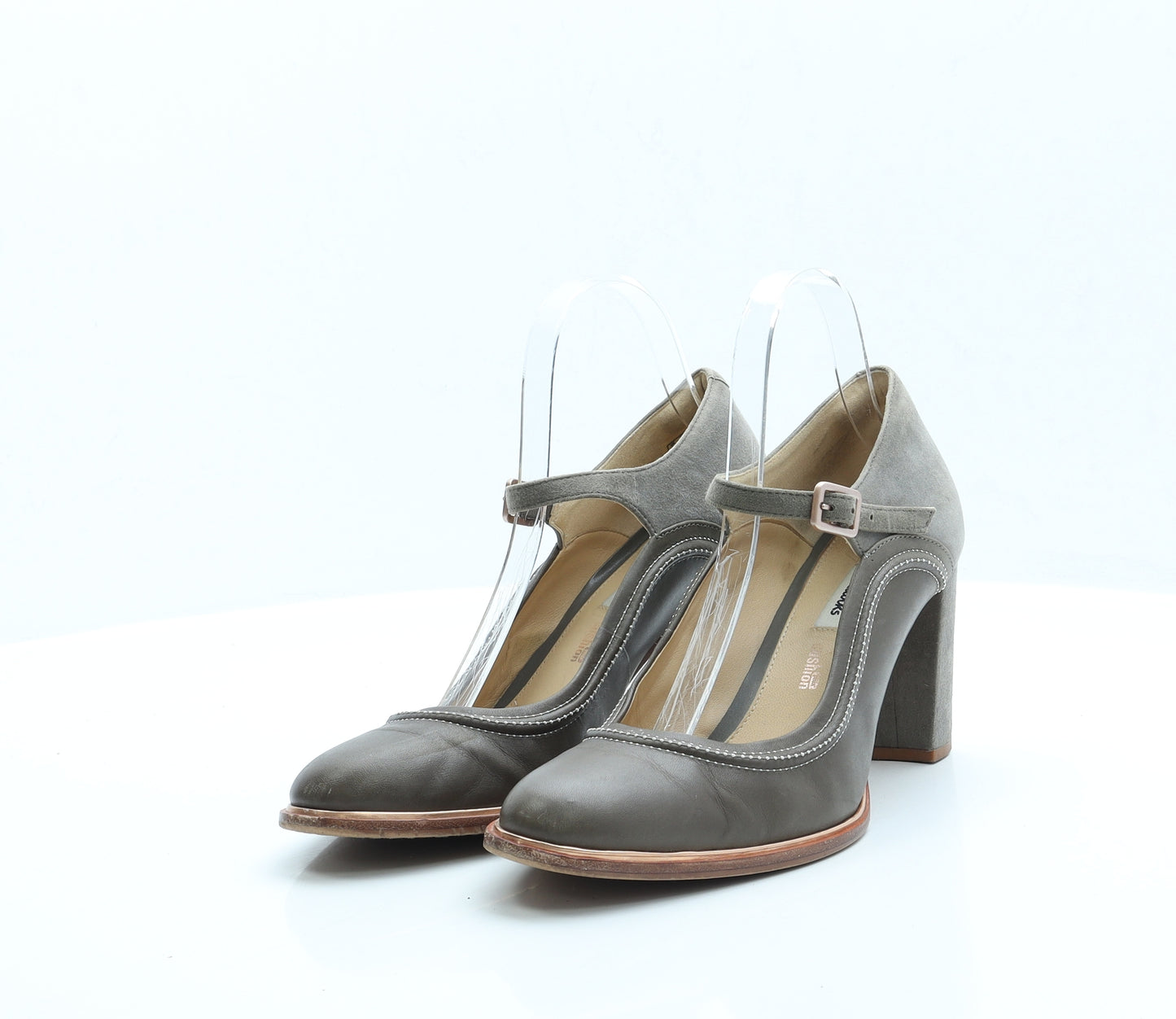 Clarks Womens Green Polyester Court Heel UK 7