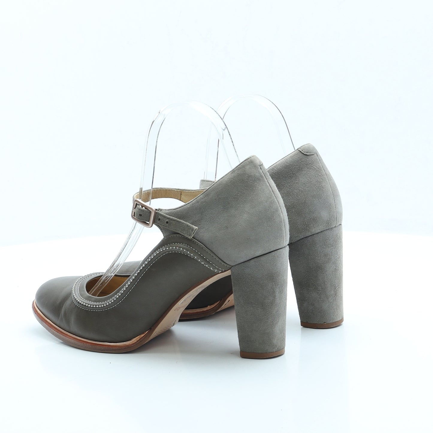 Clarks Womens Green Polyester Court Heel UK 7