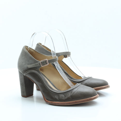 Clarks Womens Green Polyester Court Heel UK 7