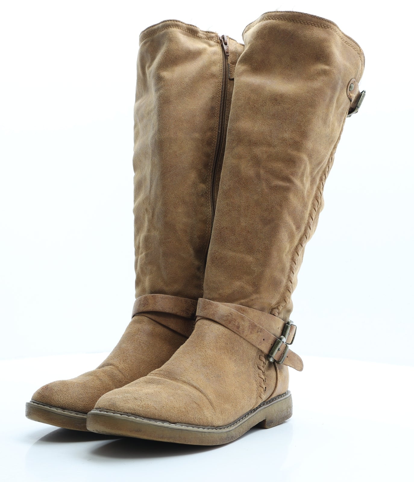 Preworn Womens Brown Polyester Shearling Style Boot UK 7 EUR 40