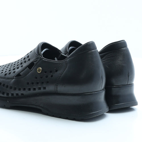 Rieker Womens Black Geometric Polyester Loafer Flat UK 6 39