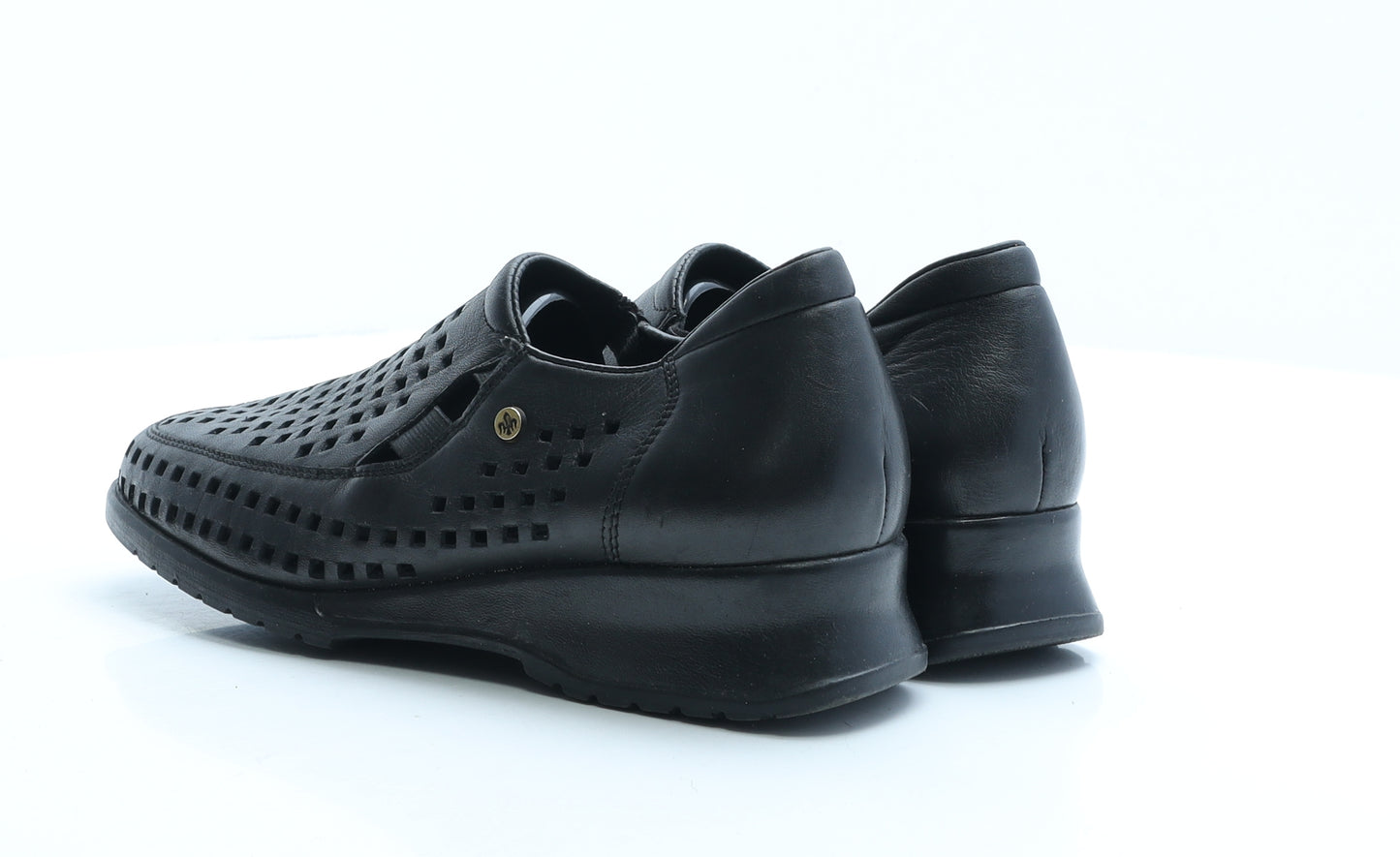 Rieker Womens Black Geometric Polyester Loafer Flat UK 6 39