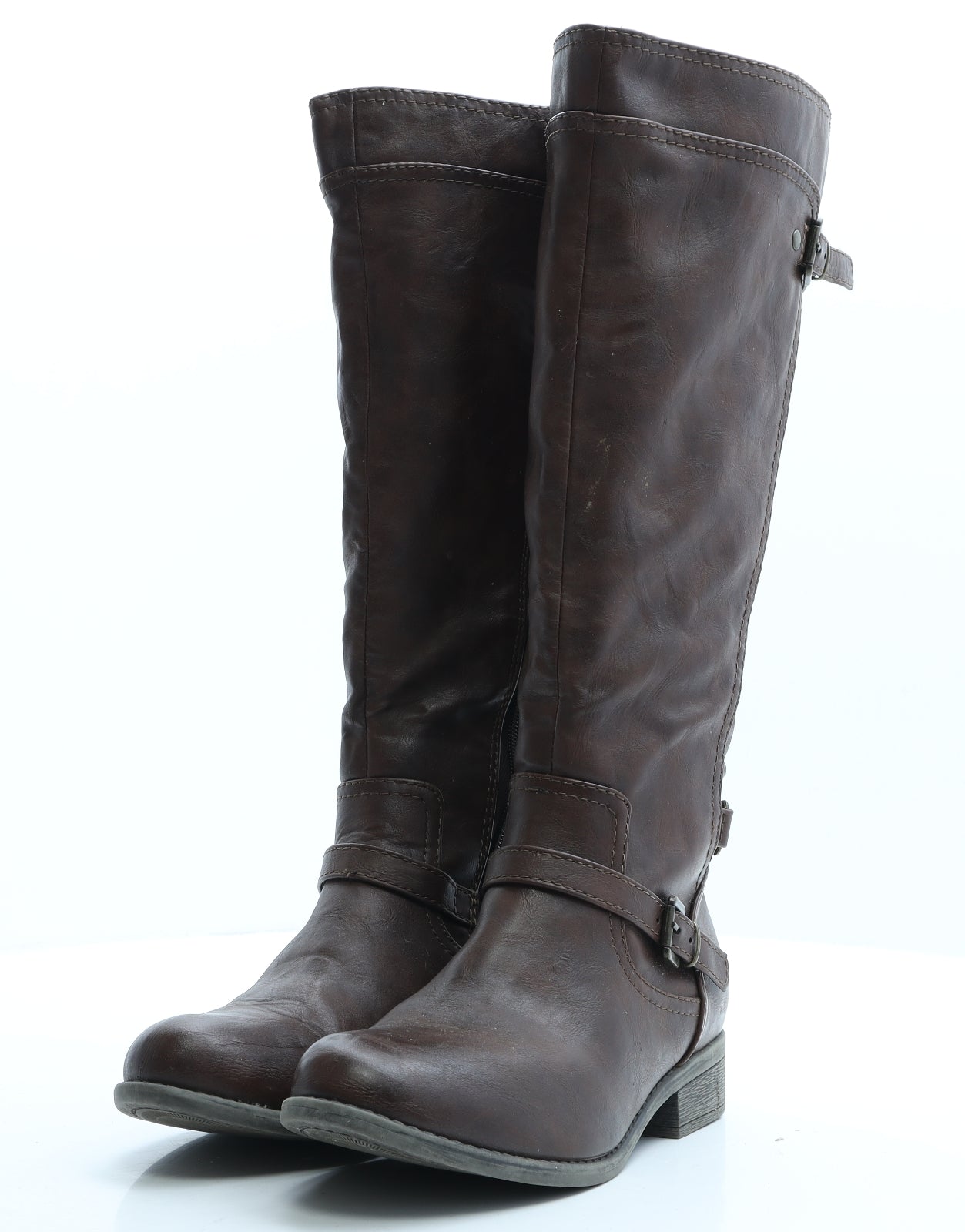 Marks and Spencer Womens Brown Polyester Slip On Boot UK 4.5 EUR 37.5