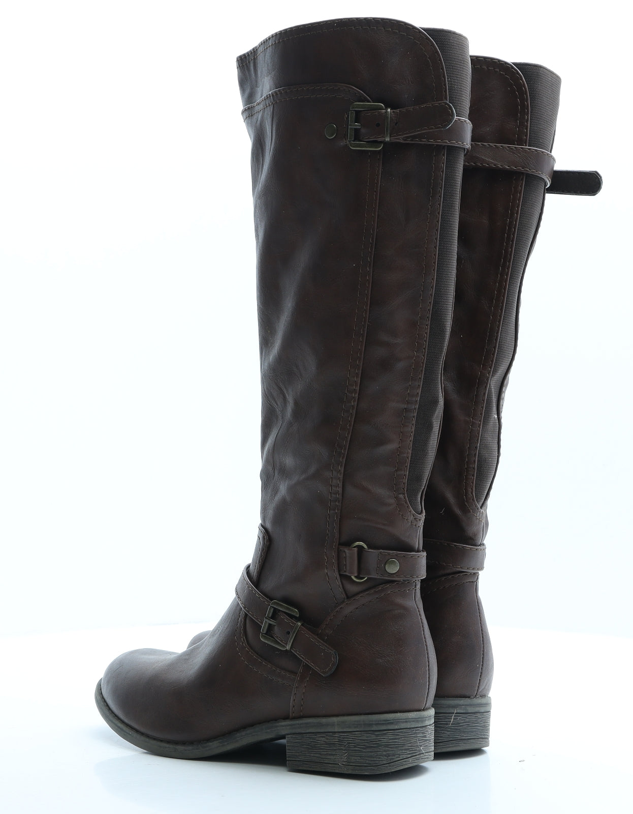 Marks and Spencer Womens Brown Polyester Slip On Boot UK 4.5 EUR 37.5