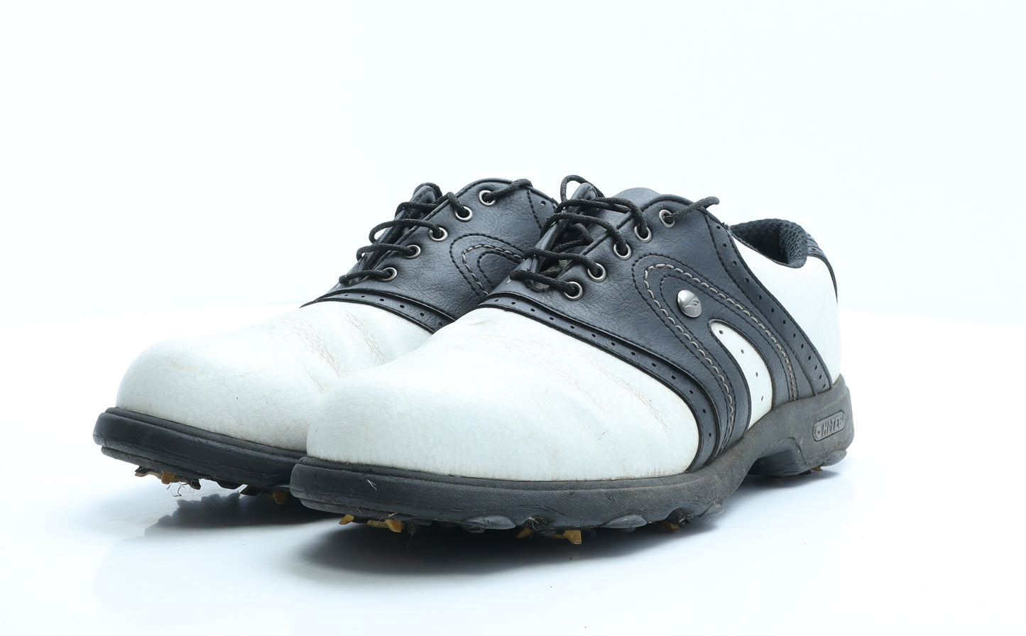 V-Lite Mens White Colourblock Leather Trainer UK 9 EUR 43 - Golf Boots