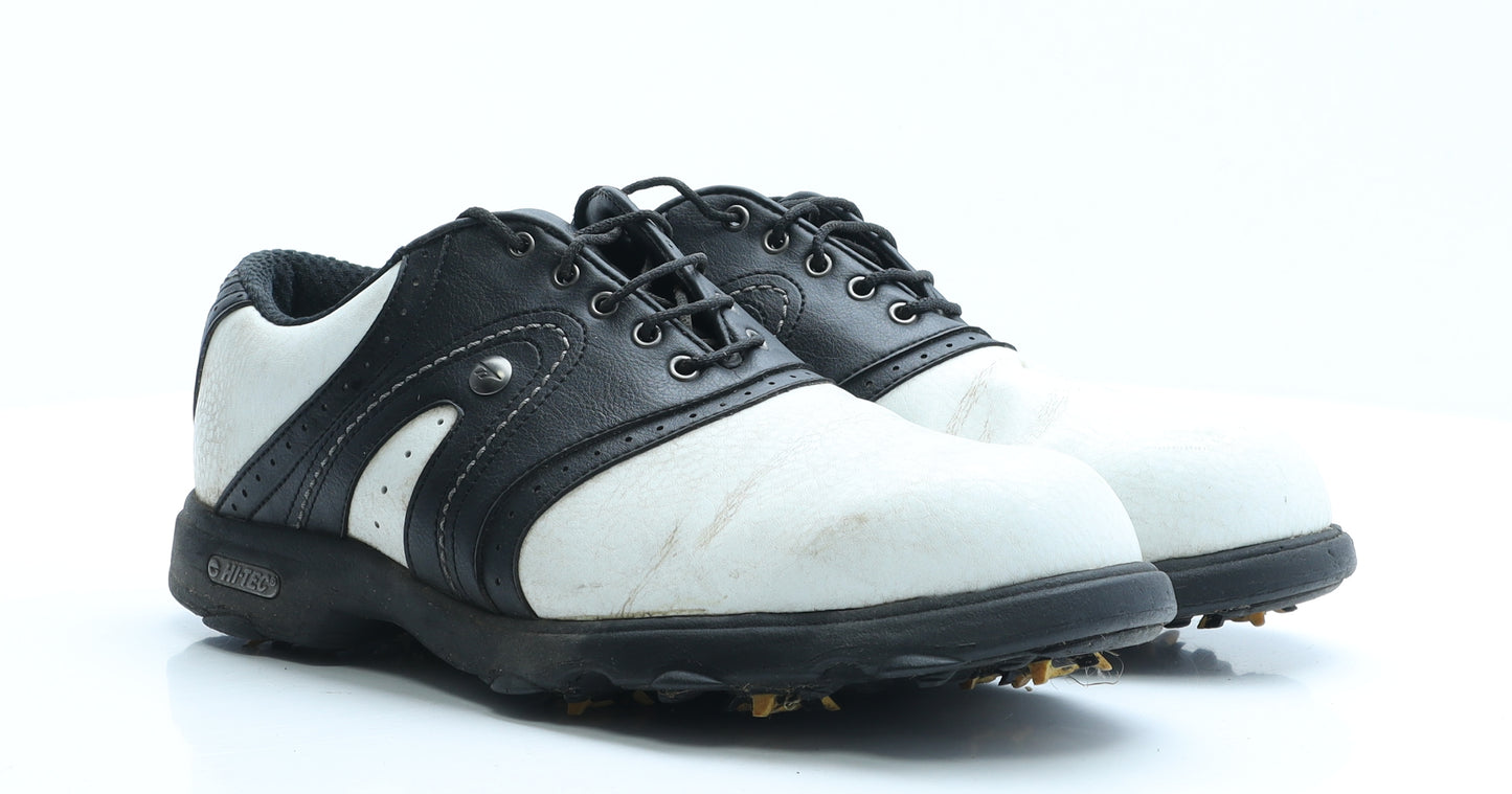 V-Lite Mens White Colourblock Leather Trainer UK 9 EUR 43 - Golf Boots