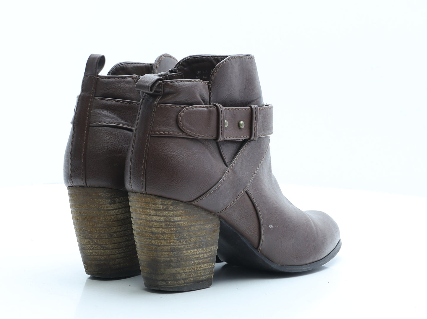 F&F Womens Brown Polyester Bootie Boot UK 6.5 EUR 40