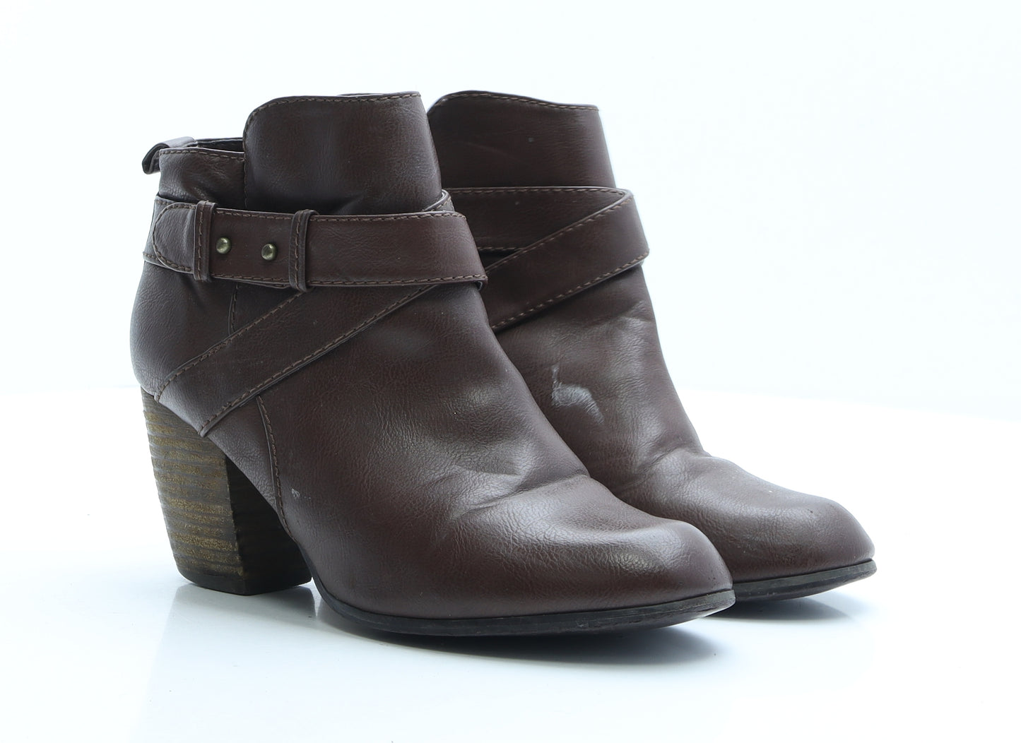 F&F Womens Brown Polyester Bootie Boot UK 6.5 EUR 40