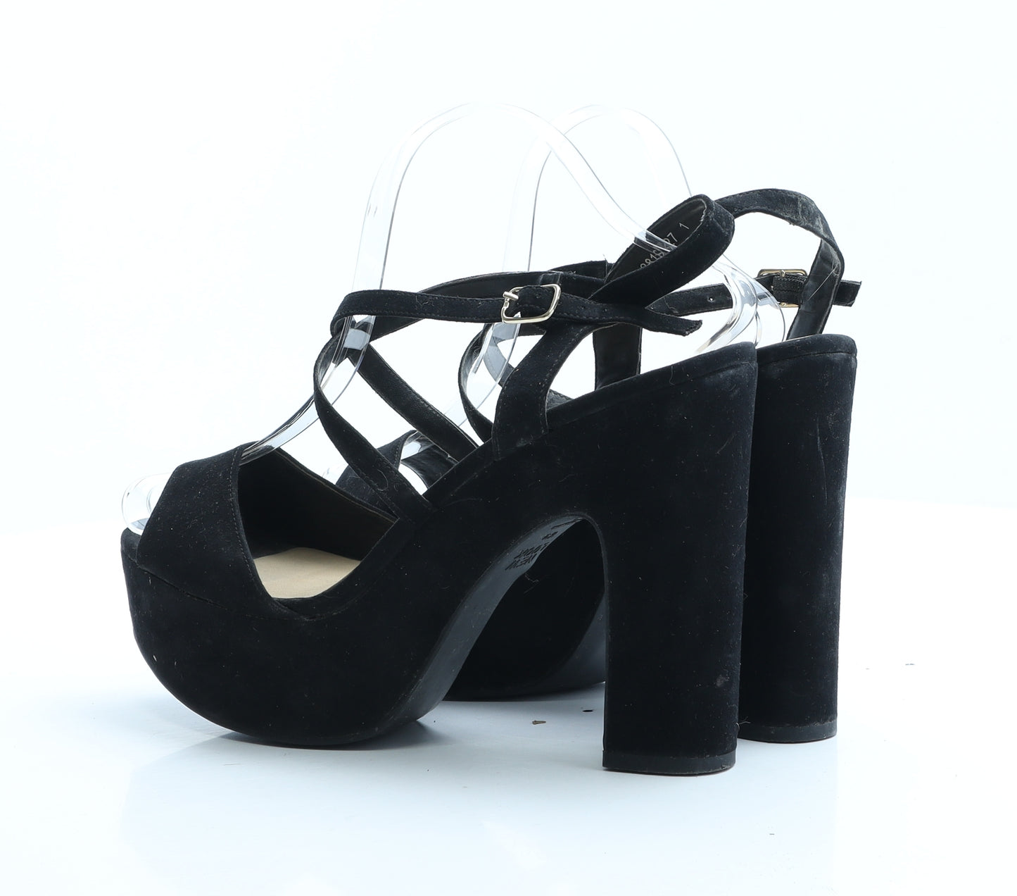New Look Womens Black Polyester Platform Heel UK 8 EUR 42