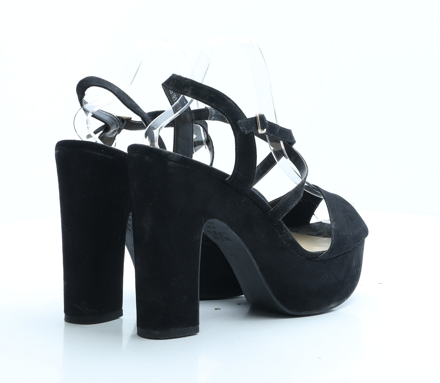 New Look Womens Black Polyester Platform Heel UK 8 EUR 42