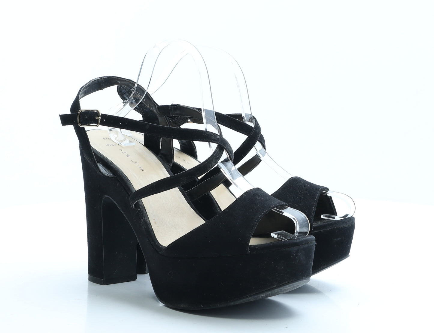 New Look Womens Black Polyester Platform Heel UK 8 EUR 42