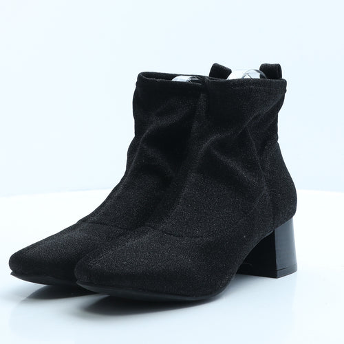 Primark Womens Black Polyester Bootie Boot UK 4 EUR 37