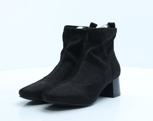 Primark Womens Black Polyester Bootie Boot UK 4 EUR 37