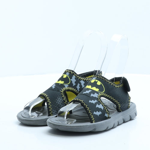 Batman Boys Black Geometric Polyester Slingback Sandal UK 8 EUR 26 - Batman