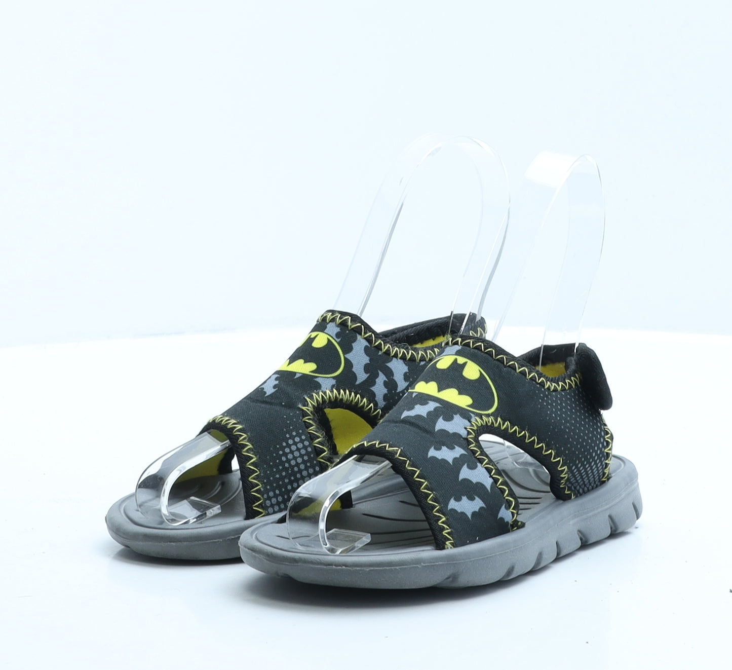 Batman Boys Black Geometric Polyester Slingback Sandal UK 8 EUR 26 - Batman