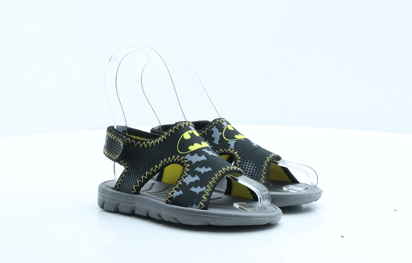 Batman Boys Black Geometric Polyester Slingback Sandal UK 8 EUR 26 - Batman