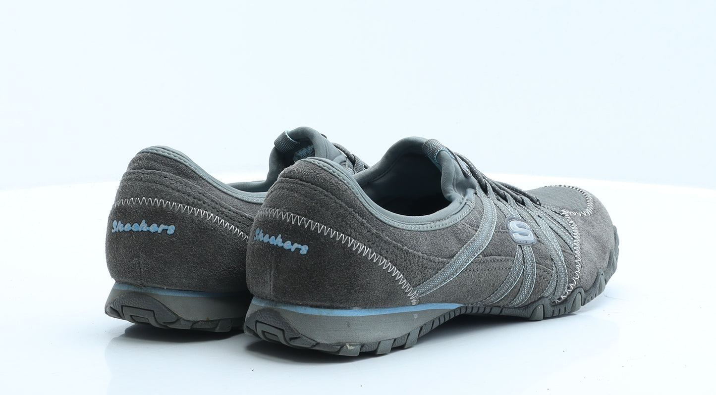 Skechers Womens Grey Polyester Trainer UK 6 EUR 39