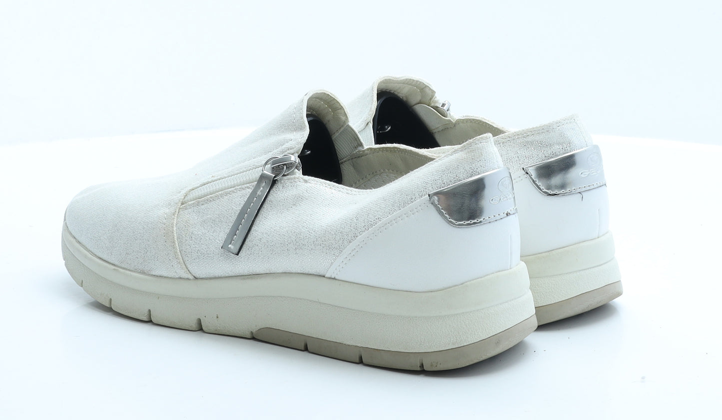Geox Womens Ivory Polyester Trainer UK 7.5 EUR 41