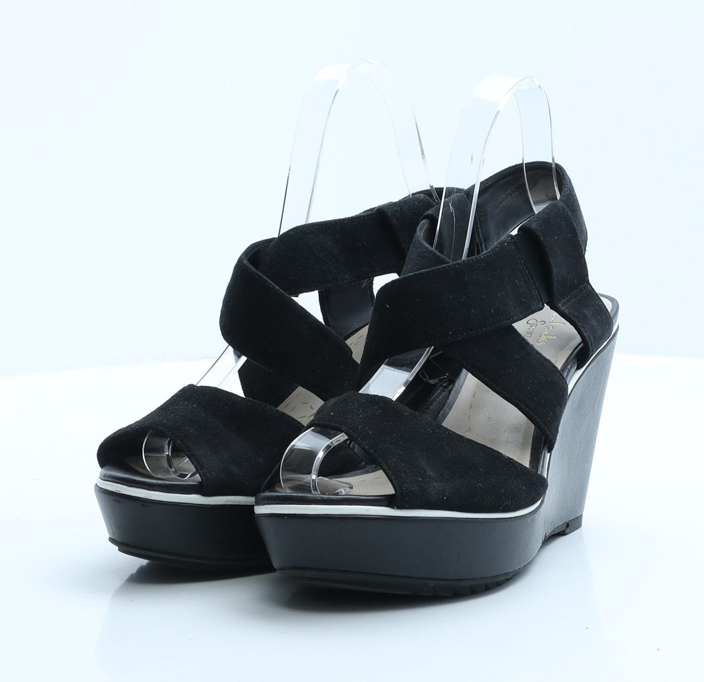 Clarks Womens Black Polyester Strappy Heel UK 3 EUR 36