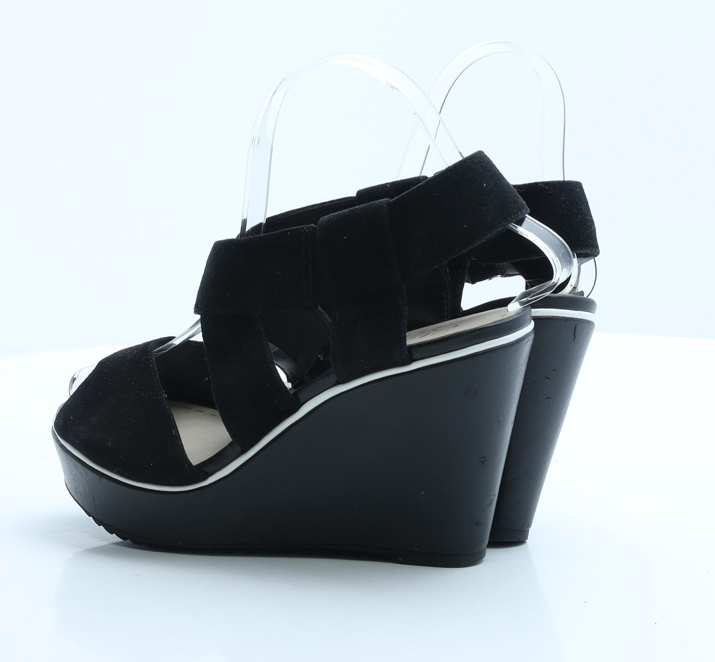 Clarks Womens Black Polyester Strappy Heel UK 3 EUR 36