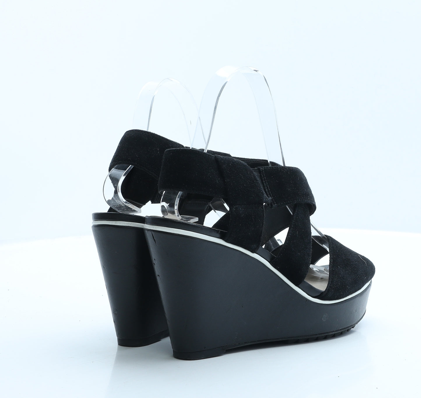 Clarks Womens Black Polyester Strappy Heel UK 3 EUR 36